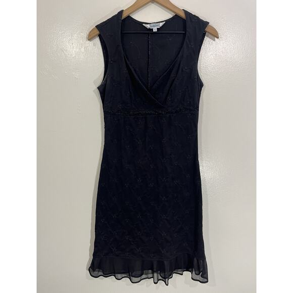 Vtg Y2K Whimsigoth Dainty Romance Fairygoth Babydoll Dress L Witchy Lace Etherea - Picture 1 of 15